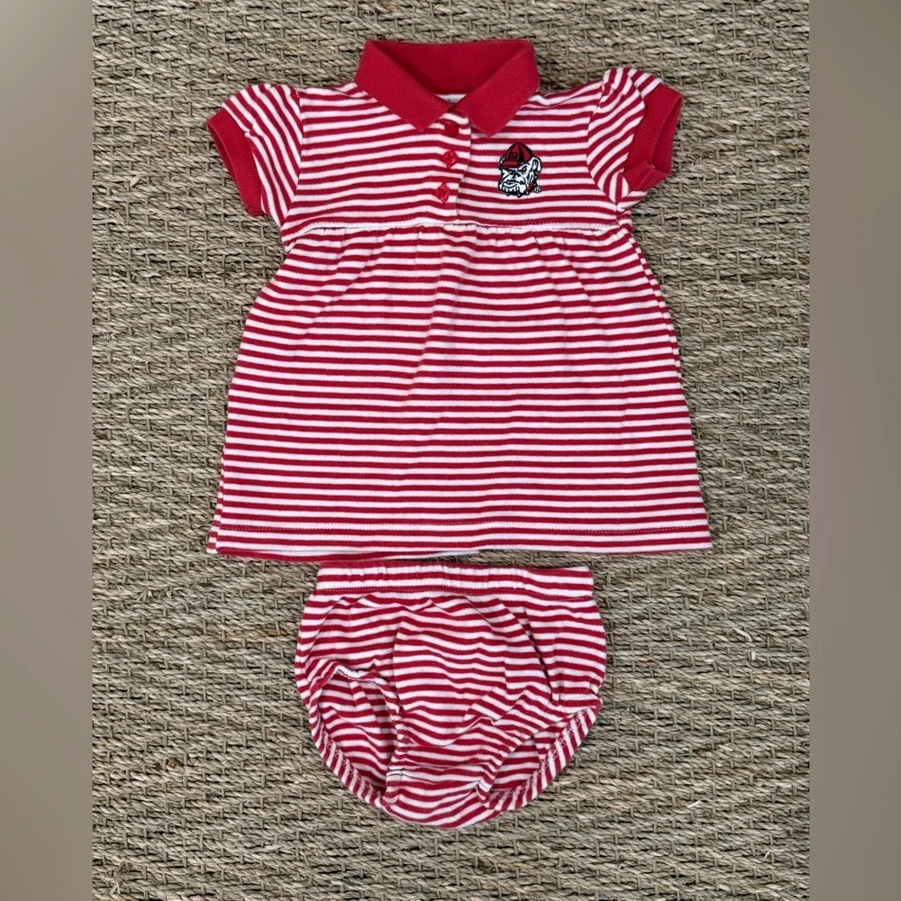 Red Striped Kids Dress Set